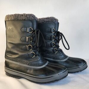 SOREL 1964 Pac T Waterproof Leather Duck Boots M 8.5/ W 10 Black NM3486-010